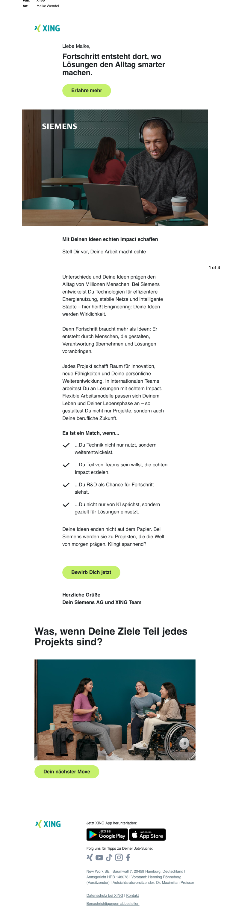 XING Siemens Newsletter