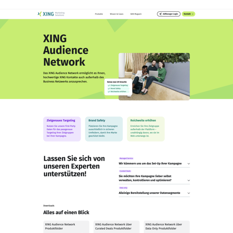 Screenshot Inhaltstyp Standardseite